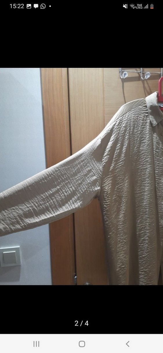 Bej Renkli Uzun Kollu  Gömlek - Görsel 3