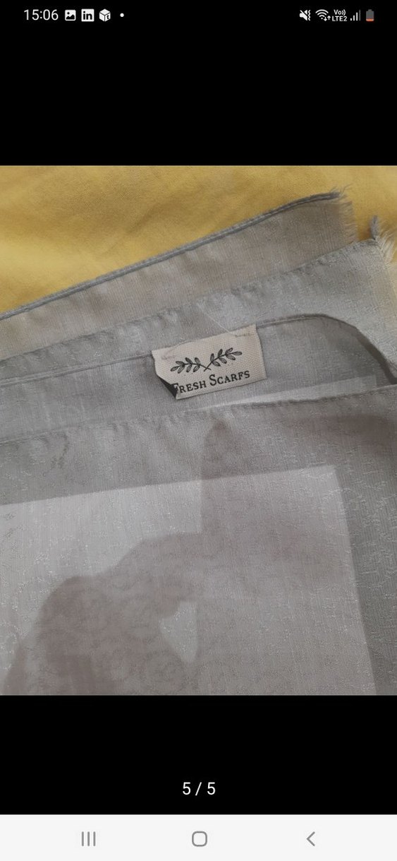 fresh sarf gümüş şal - Görsel 5