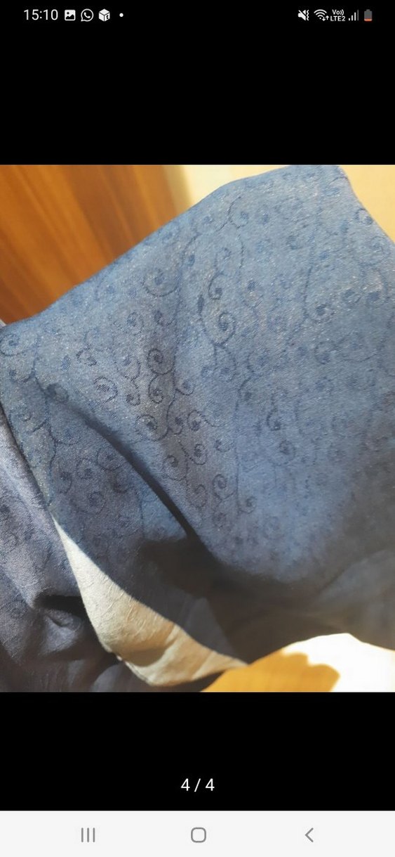 mavi tonlarda kadın şal - Görsel 3