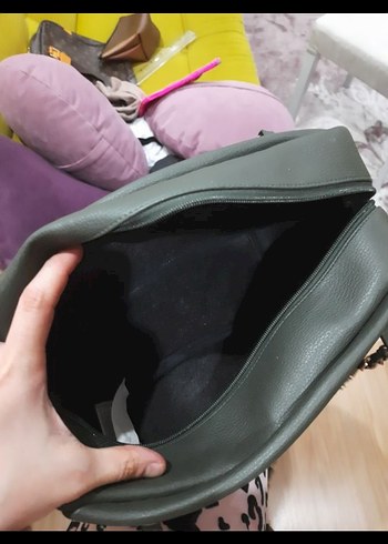 Zincir Detaylı haki Kadın Çanta - Görsel 4