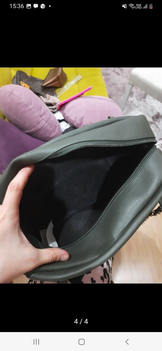 Zincir Detaylı haki Kadın Çanta - Görsel 4