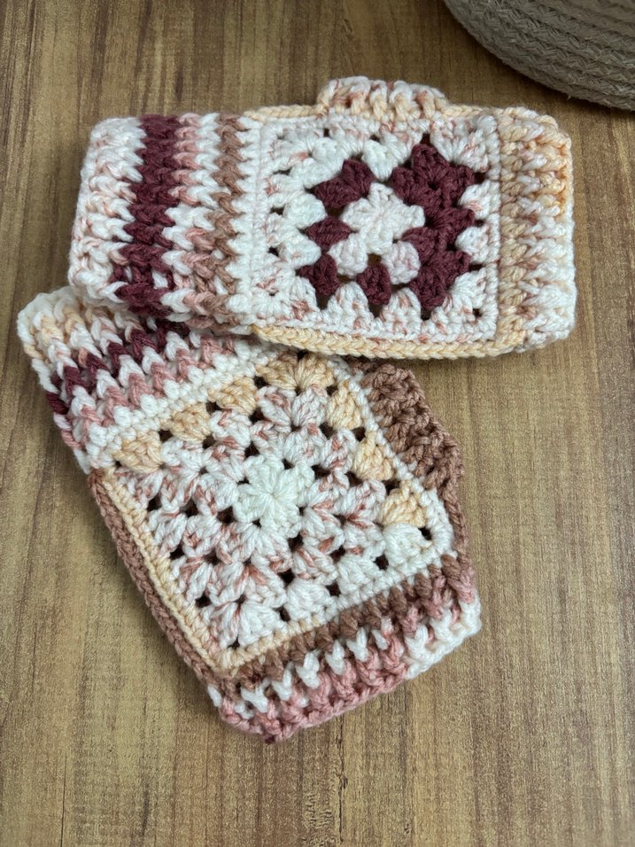 Bej Bohem Örgü Kadın Eldiven - Görsel 3