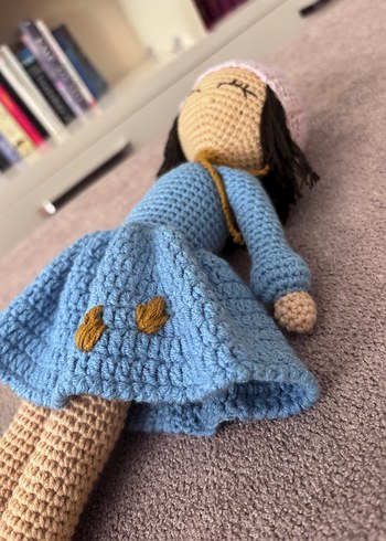 Pastel Mavi El Örgüsü Bebek - Görsel 2