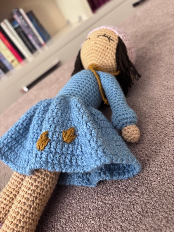 Pastel Mavi El Örgüsü Bebek - Görsel 2