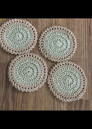 Bohem Tarzı Örgü Bardak Altlıkları Seti - Görsel 2