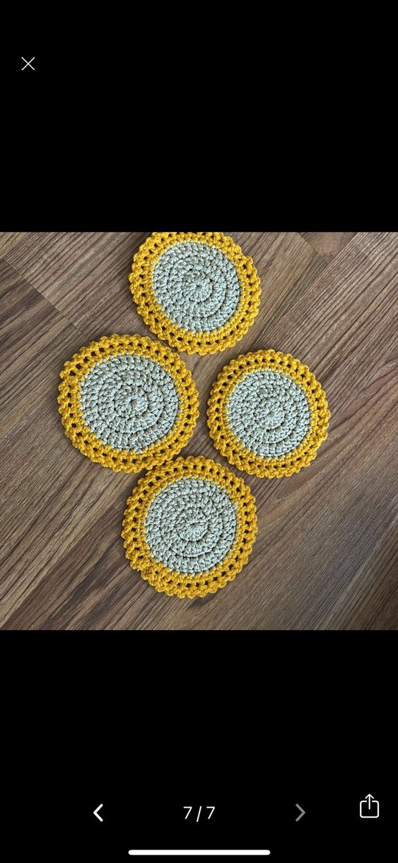 Bohem Tarzı Örgü Bardak Altlıkları Seti - Görsel 4