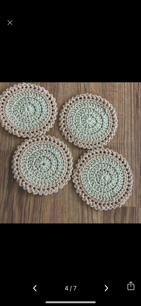 Bohem Tarzı Örgü Bardak Altlıkları Seti - Görsel 2