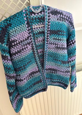 Bohem Çok Renkli Örgü Hırka - Görsel 5