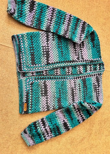 Bohem Çok Renkli Örgü Hırka - Görsel 4