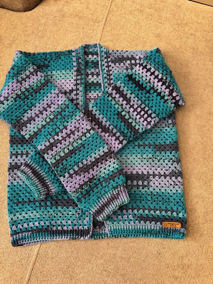 Bohem Çok Renkli Örgü Hırka - Görsel 2