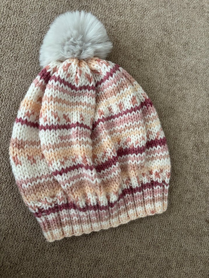 Kadın Bohem Tarzı Pastel Renkli Örgü Bere - Görsel 2