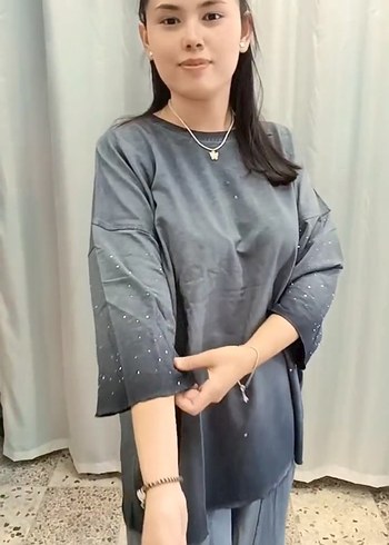 Gri Salaş kadın taşlı takım