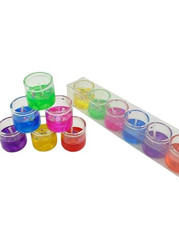Renkli Mini Jel Mum 6 Adet 2'Li set