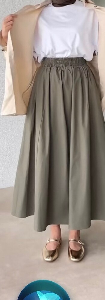 38 Beden Beli lastikli poplin etek