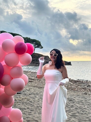 Beyaz midi elbise Nikah elbisesi
