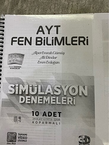  Beden 3D yayınları Ayt fenbilimleri ayt matematik deneme