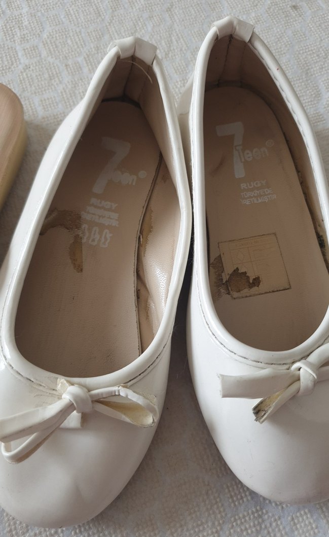 Kız Çocuk Beyaz Elastik Babet Ayakkabı - Görsel 3