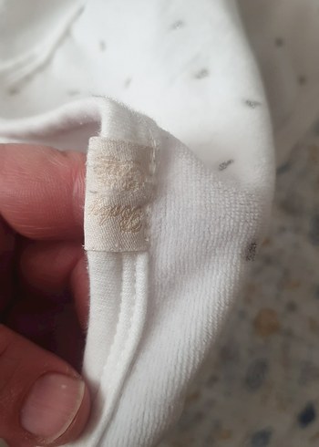 Nakışlı Beyaz Pamuk Bebek Battaniyesi - Görsel 3