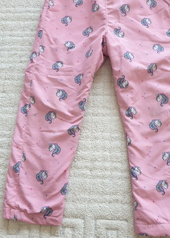 Unicorn Baskılı Pembe Rahat Kesim Kız Pantolonu