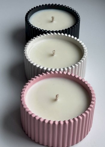Beden Pastel Renkli Beyaz kase Mum