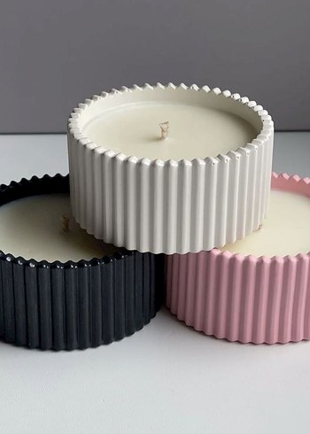 Pastel Renkli Beyaz kase Mum