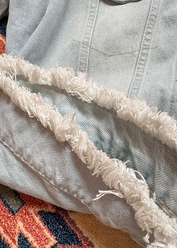 xxl Beden Gri Düğmeli Bohem Kadın Denim Ceket