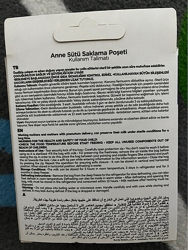 Wee baby süt saklama poşeti