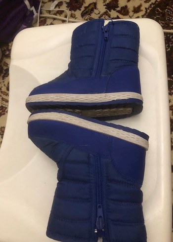 Erkek Çocuk Mavi Kürklü Sıcak Ev Terliği - Görsel 2