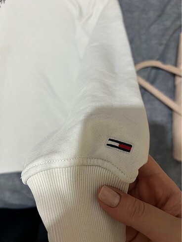 xs Beden Tommy kadın beyaz sweatshirt