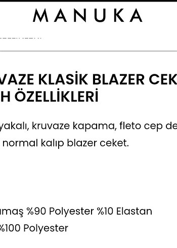 Mango manuka siyah vatkalı blazer ceket