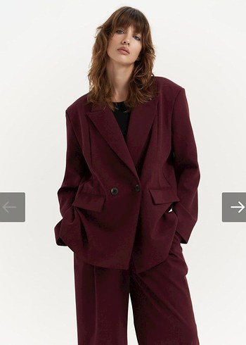 mai COLLECTİON bordo vatkalı blazer ceket