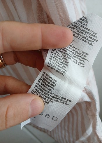 H&M h&m pamuklu çizgili gömlek