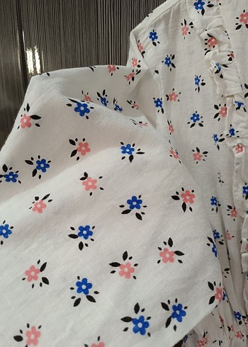 38 Beden Düğmeli V Yaka Bohem Midi Tunik