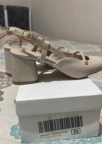 Bej Topuklu Kadın Ayakkabı - Görsel 3