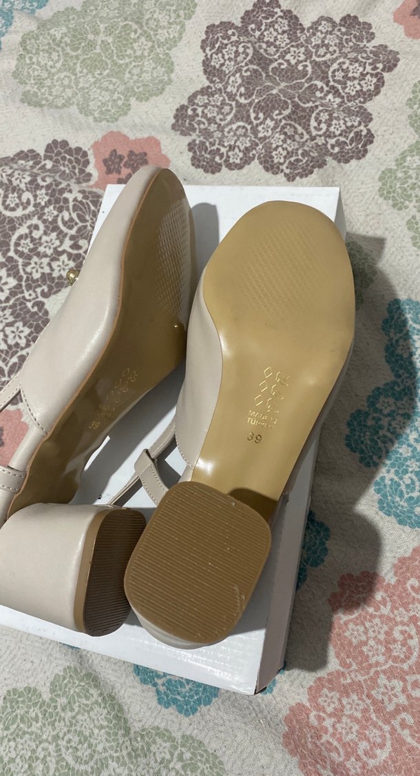 Bej Topuklu Kadın Ayakkabı - Görsel 4