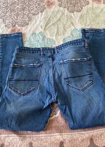 Düğmeli  Mavi  Kot Pantolon - Görsel 2