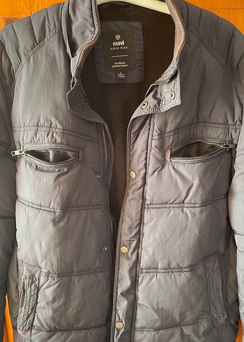 Düğmeli Erkek Mavi Mont - Görsel 6