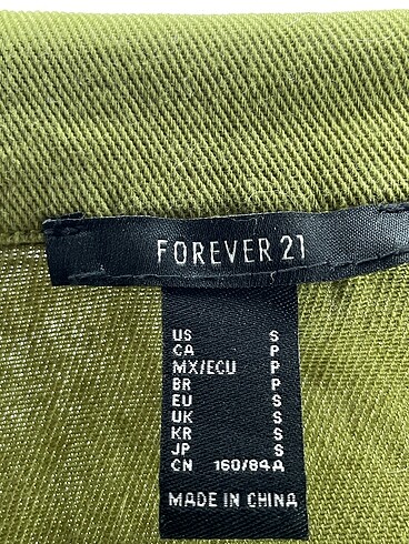 s Beden haki Renk Forever 21 Kot Ceket %70 İndirimli.