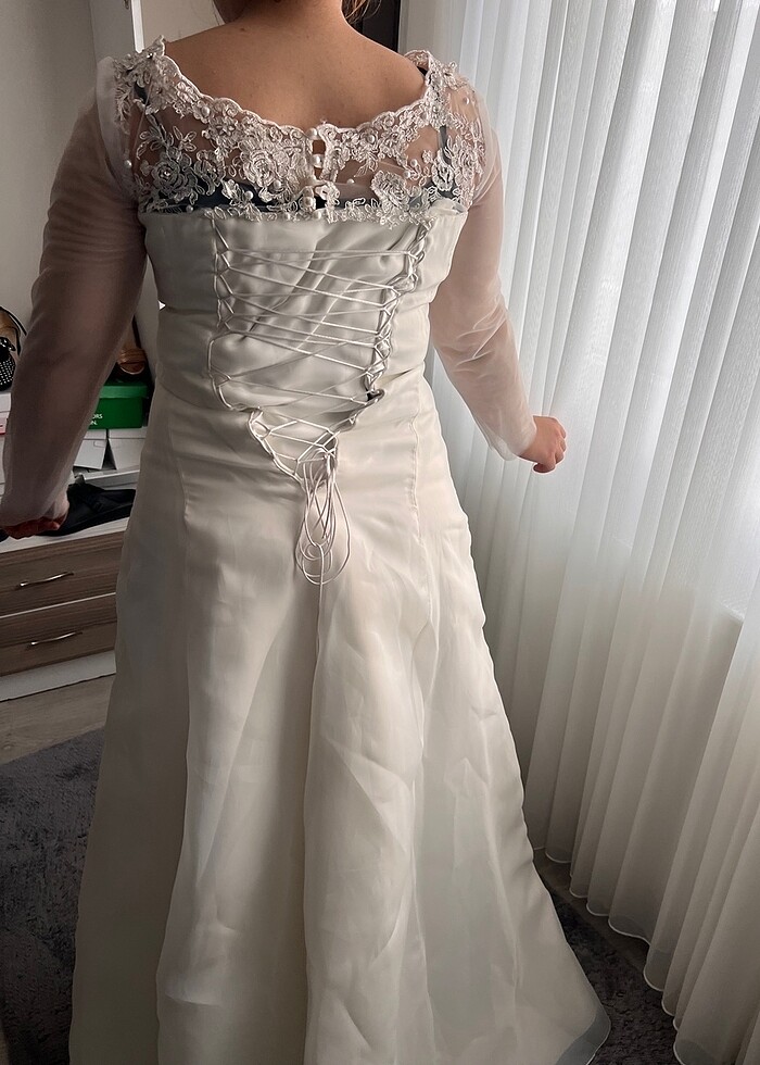 Kadın düz gelinlik - Görsel 4