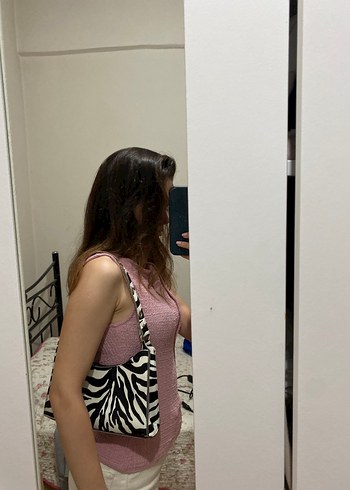 Diğer Zebra Desenli Omuz Çantası