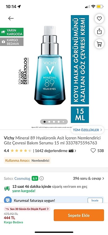 VICHY Vichy Mineral 89