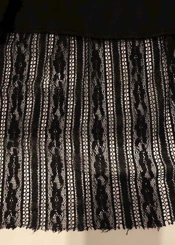 Dantel Detaylı Siyah Uzun Askılı Elbise - Görsel 13