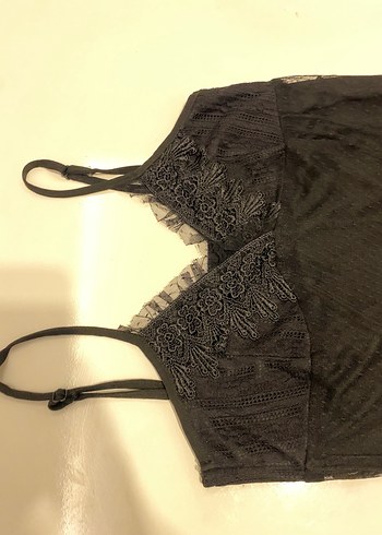 Dantel Detaylı Siyah Uzun Askılı Elbise - Görsel 9