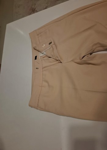 Bej Kadın Kumaş Pantolon Midi Boy - Görsel 6