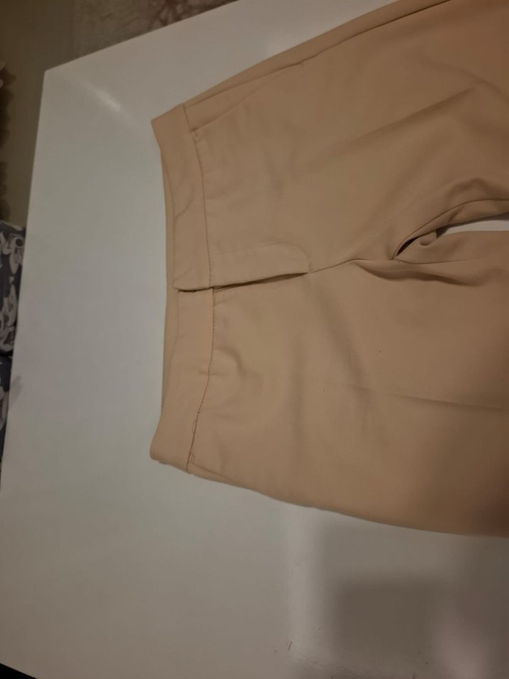 Bej Kadın Kumaş Pantolon Midi Boy - Görsel 5