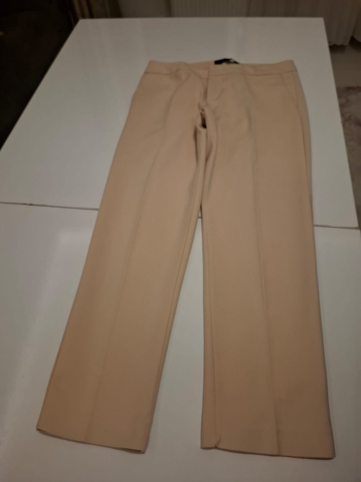 Bej Kadın Kumaş Pantolon Midi Boy - Görsel 3