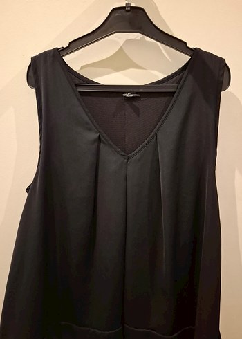 V Yaka Siyah Drapeli Mini Elbise - Görsel 11