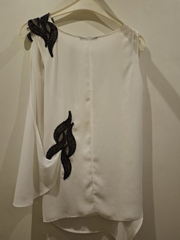 Beyaz Askısız Salaş gömlek - Görsel 5