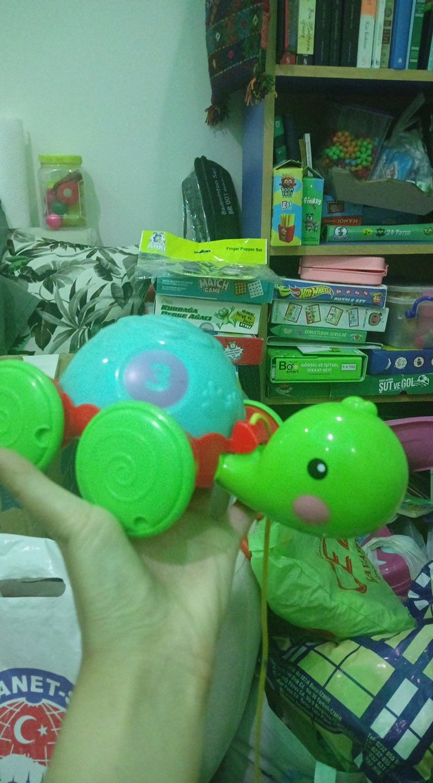 Yeşil Renkli Çekmeli Oyuncak Kaplumbağa - Görsel 3