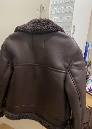 Bershka Kahverengi Kürklü Deri Kadın Ceket
